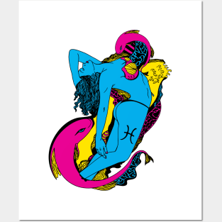 CMYK Pisces Beauty Posters and Art